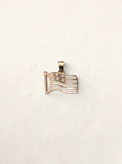10k American Flag Pendant