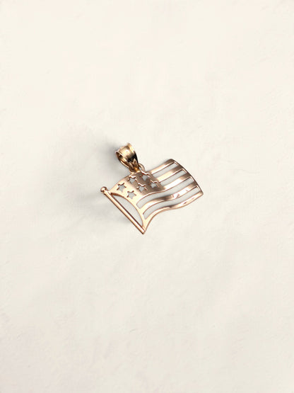 10k American Flag Pendant
