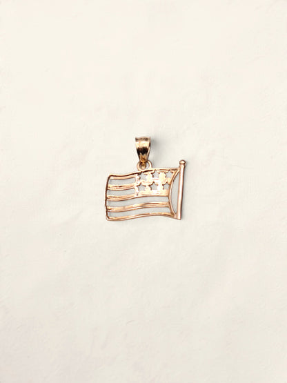 10k American Flag Pendant