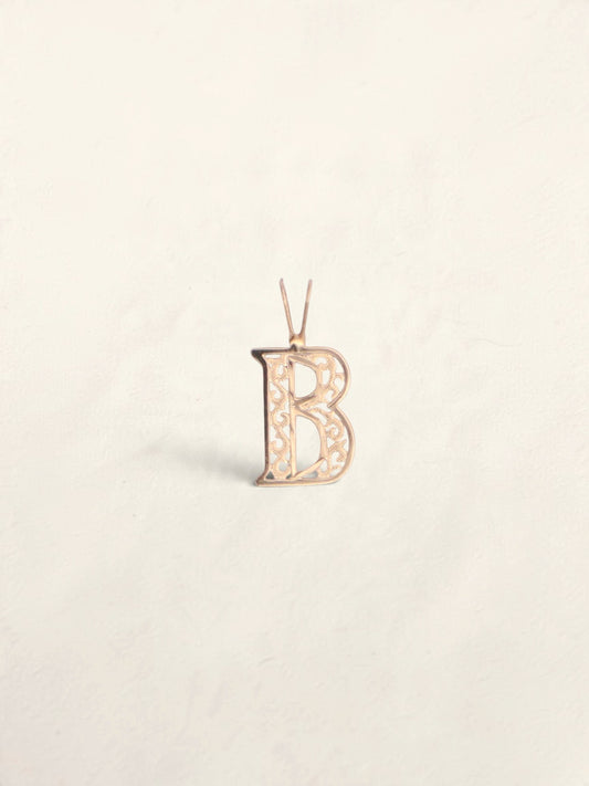 14k Gold Letter "B" Pendant
