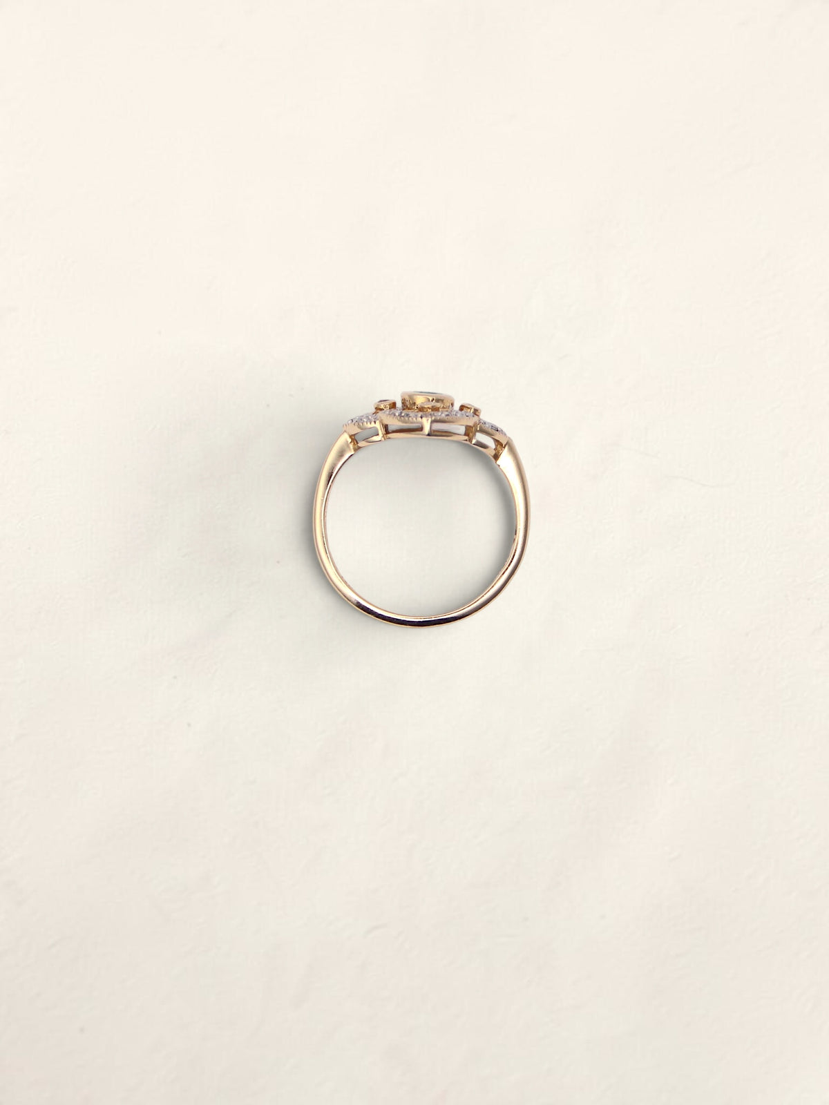 14K Yellow Gold Antique Emerald and Diamond Ring