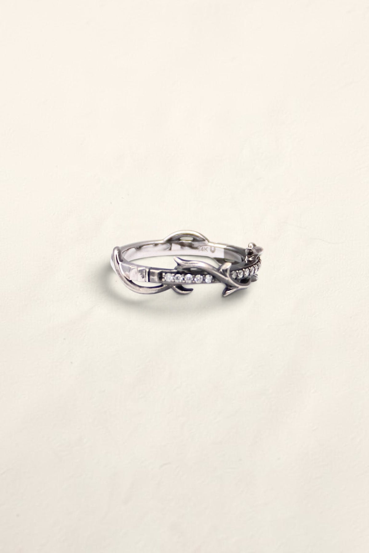 14K Black and White Gold Diamond Wedding Band