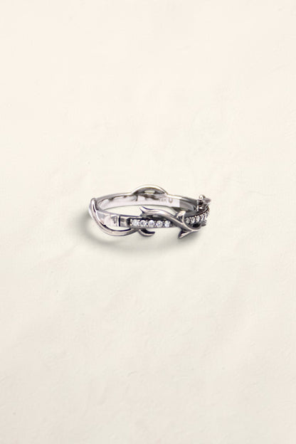 14K Black and White Gold Diamond Wedding Band