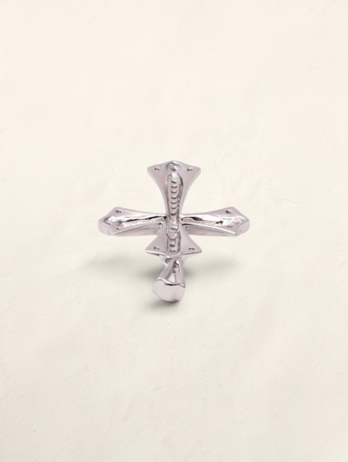 Zafrah 10k white gold cross pendant featuring 0.31ctw round diamonds on a polished metallic surface