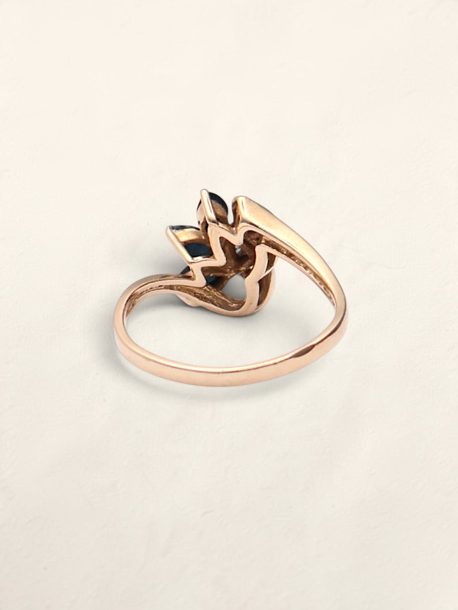 14k Diamond Onyx Ring