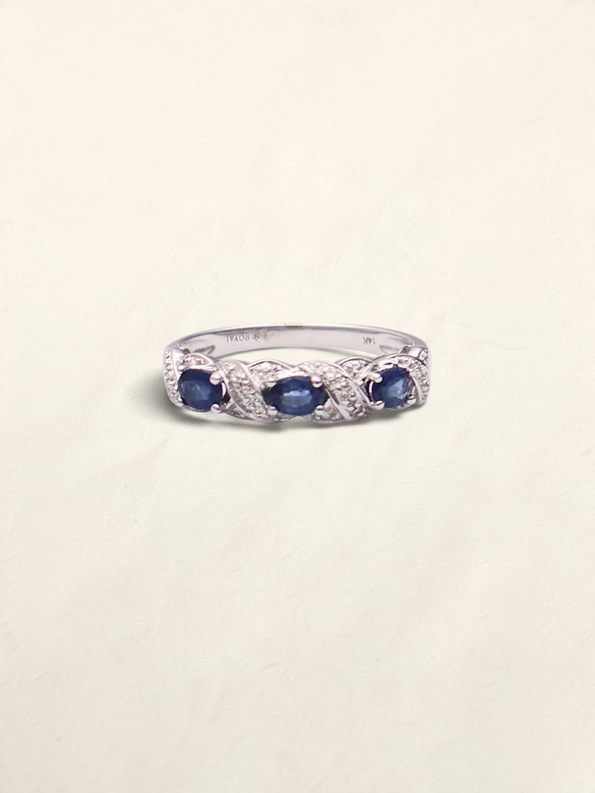 14k White Gold Sapphire & Diamond Band