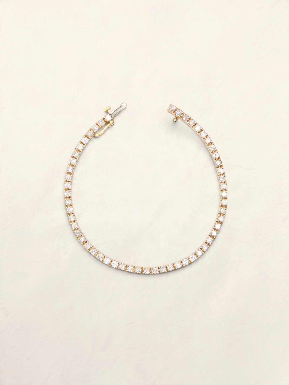 14K Yellow Gold Diamond Tennis Bracelet