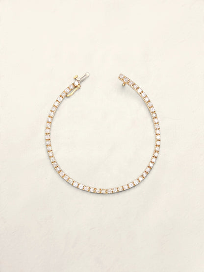 14K Yellow Gold Diamond Tennis Bracelet