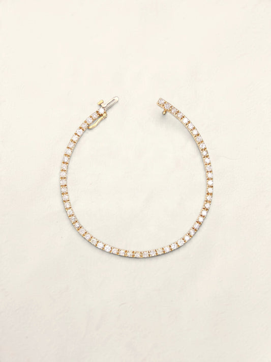 14K Yellow Gold Diamond Tennis Bracelet