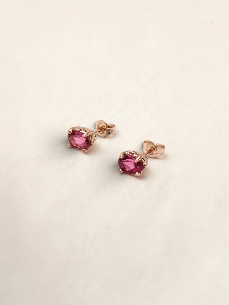 14k Oval Tourmaline Earrings