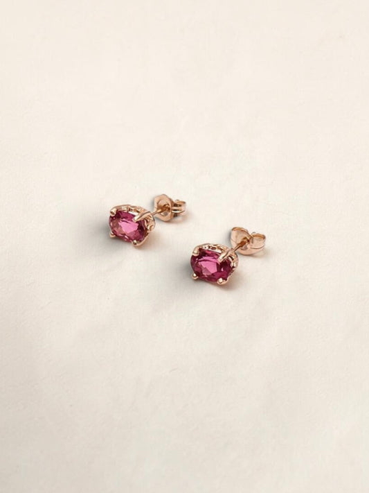 14k Oval Tourmaline Earrings