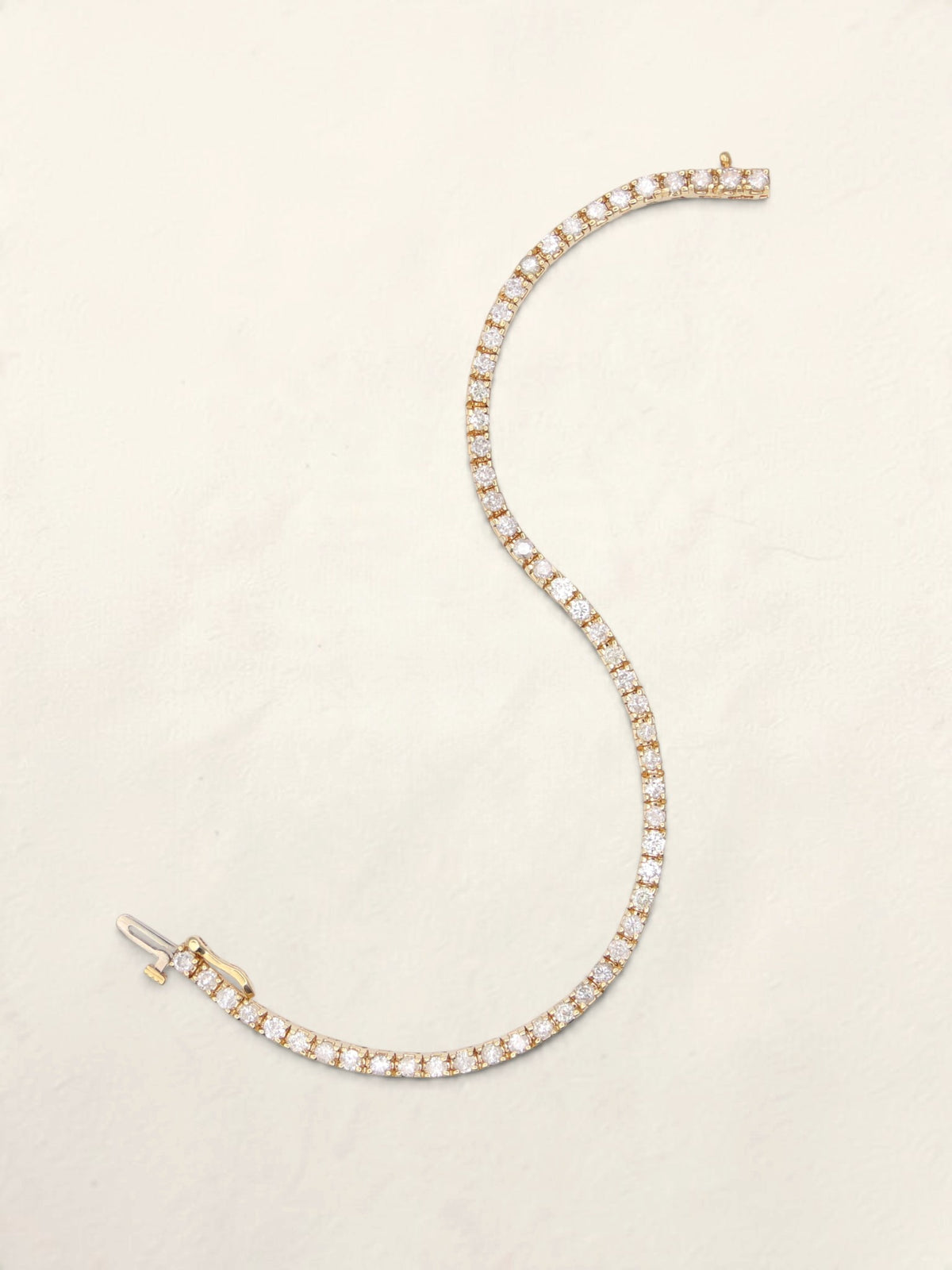 14K Yellow Gold Diamond Tennis Bracelet