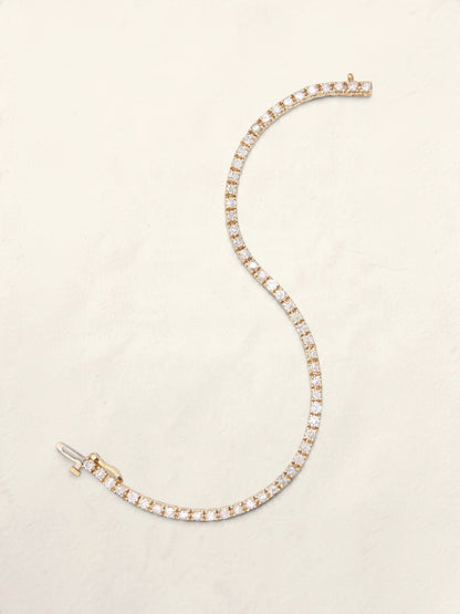 14K Yellow Gold Diamond Tennis Bracelet