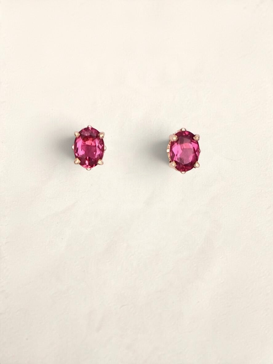 14k Oval Tourmaline Earrings