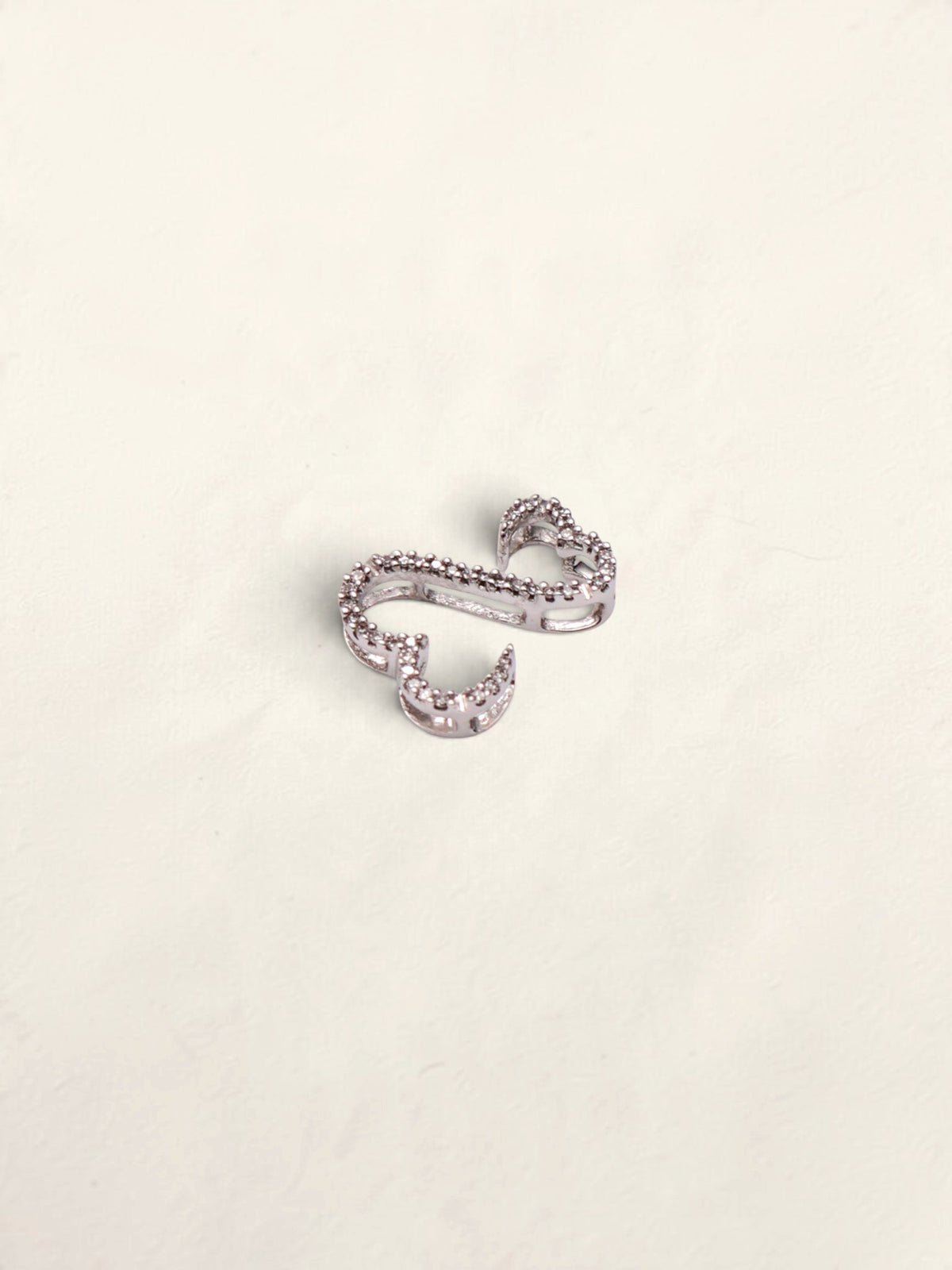 14k Diamond Open Heart Pendant