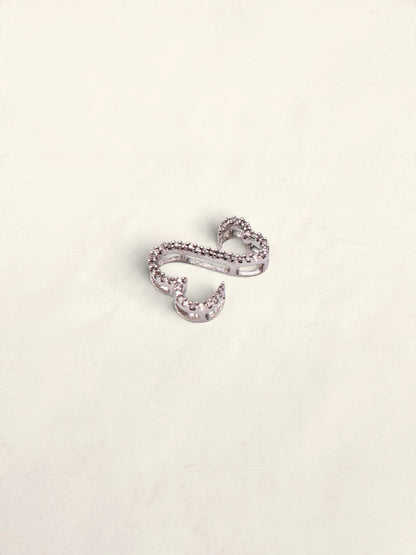 14k Diamond Open Heart Pendant