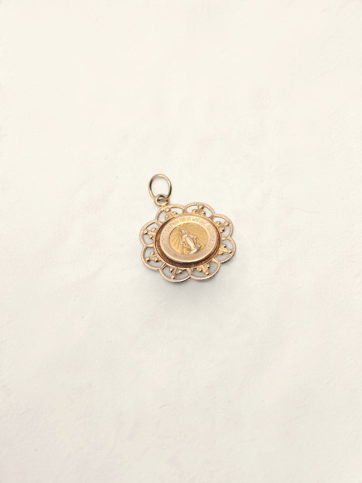 14K Yellow Gold Mary Pendant