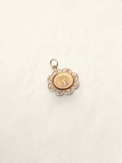 14K Yellow Gold Mary Pendant