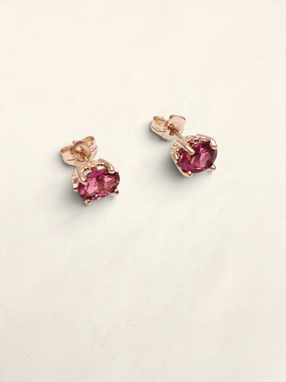 14k Oval Tourmaline Earrings