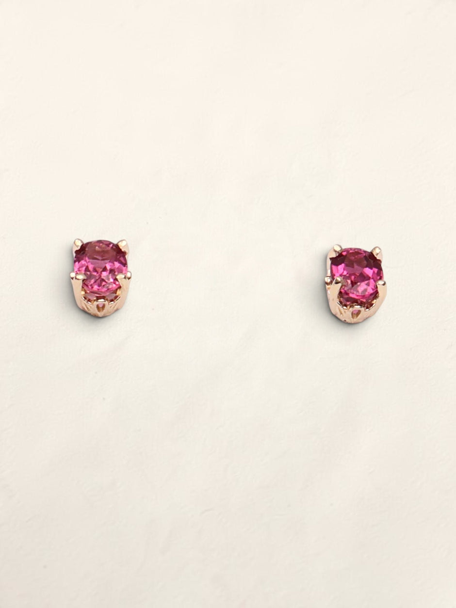 14k Oval Tourmaline Earrings