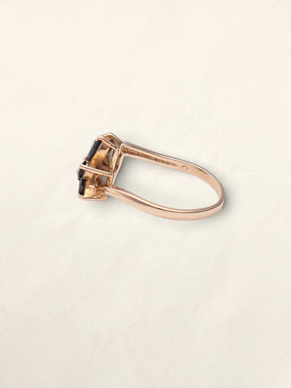 14k Diamond Onyx Ring