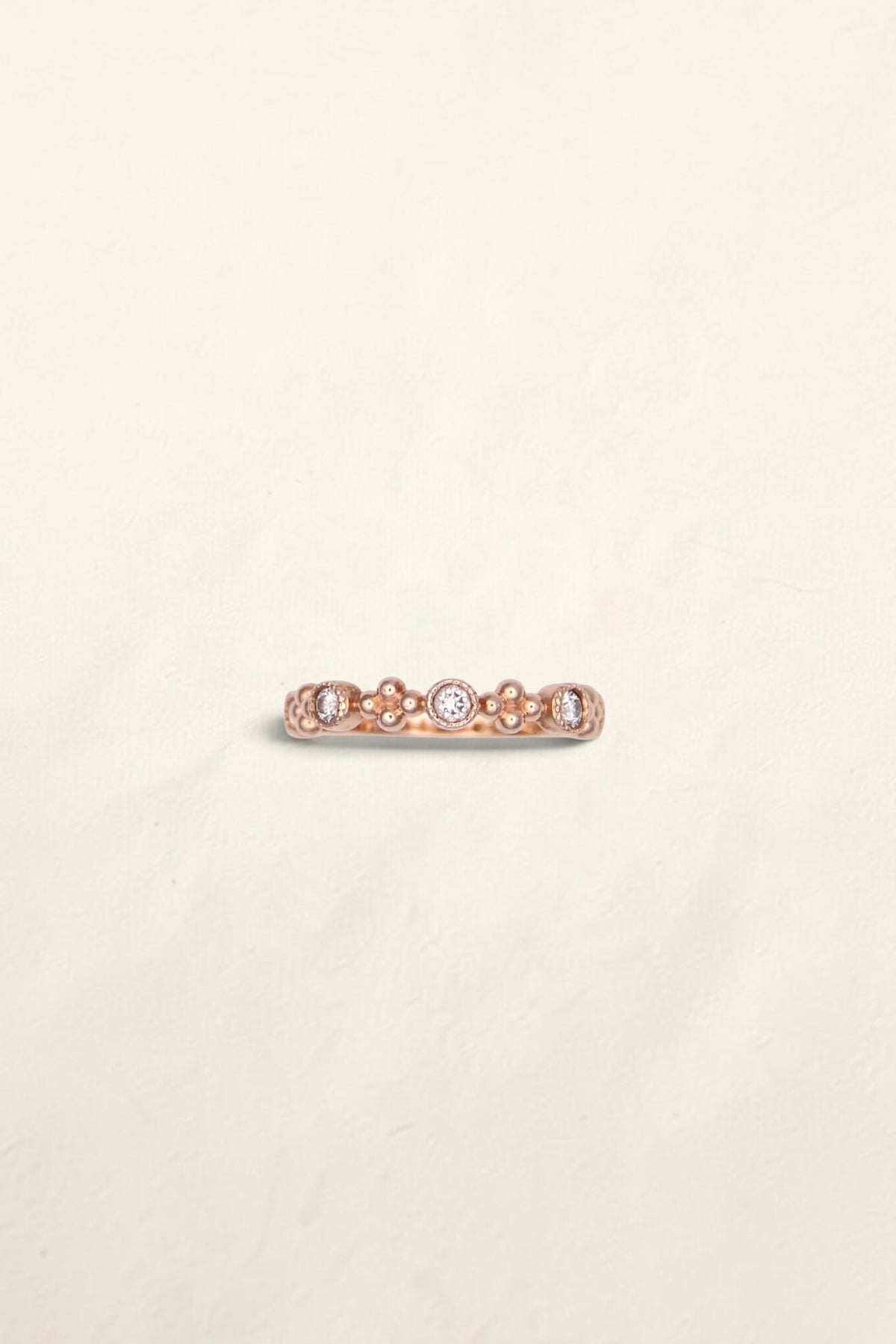 14K Rose Gold Ring with Diamonds