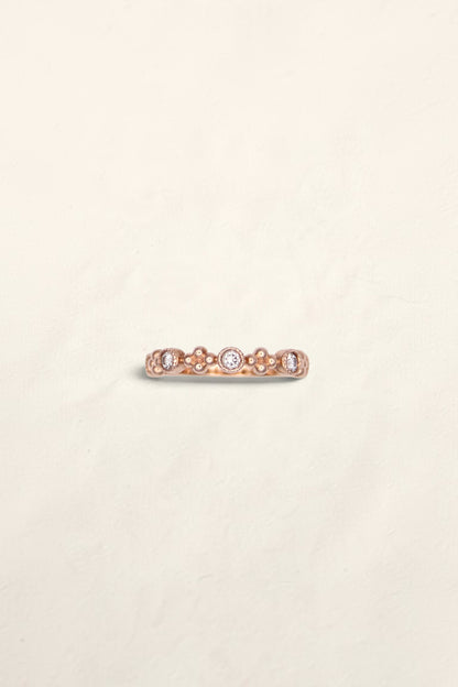 14K Rose Gold Ring with Diamonds