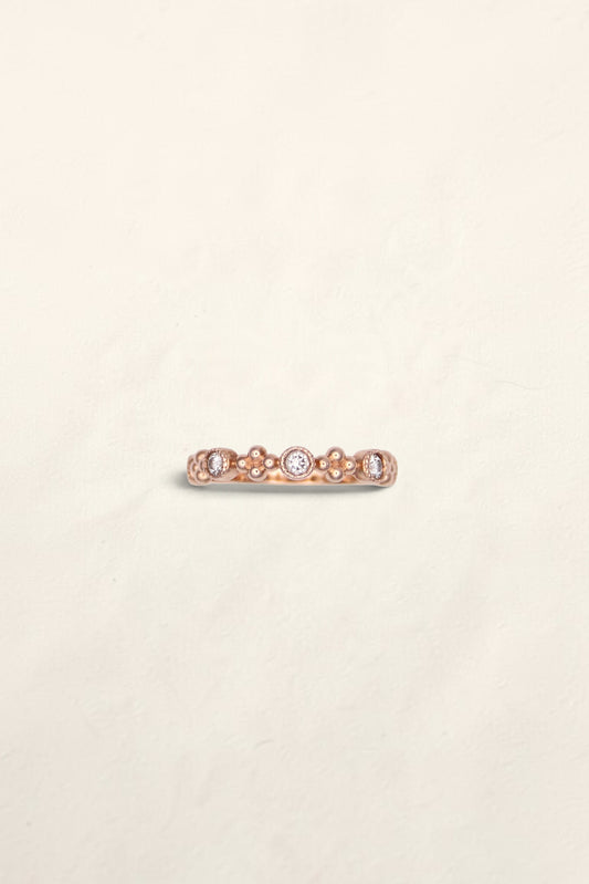 14K Rose Gold Ring with Diamonds