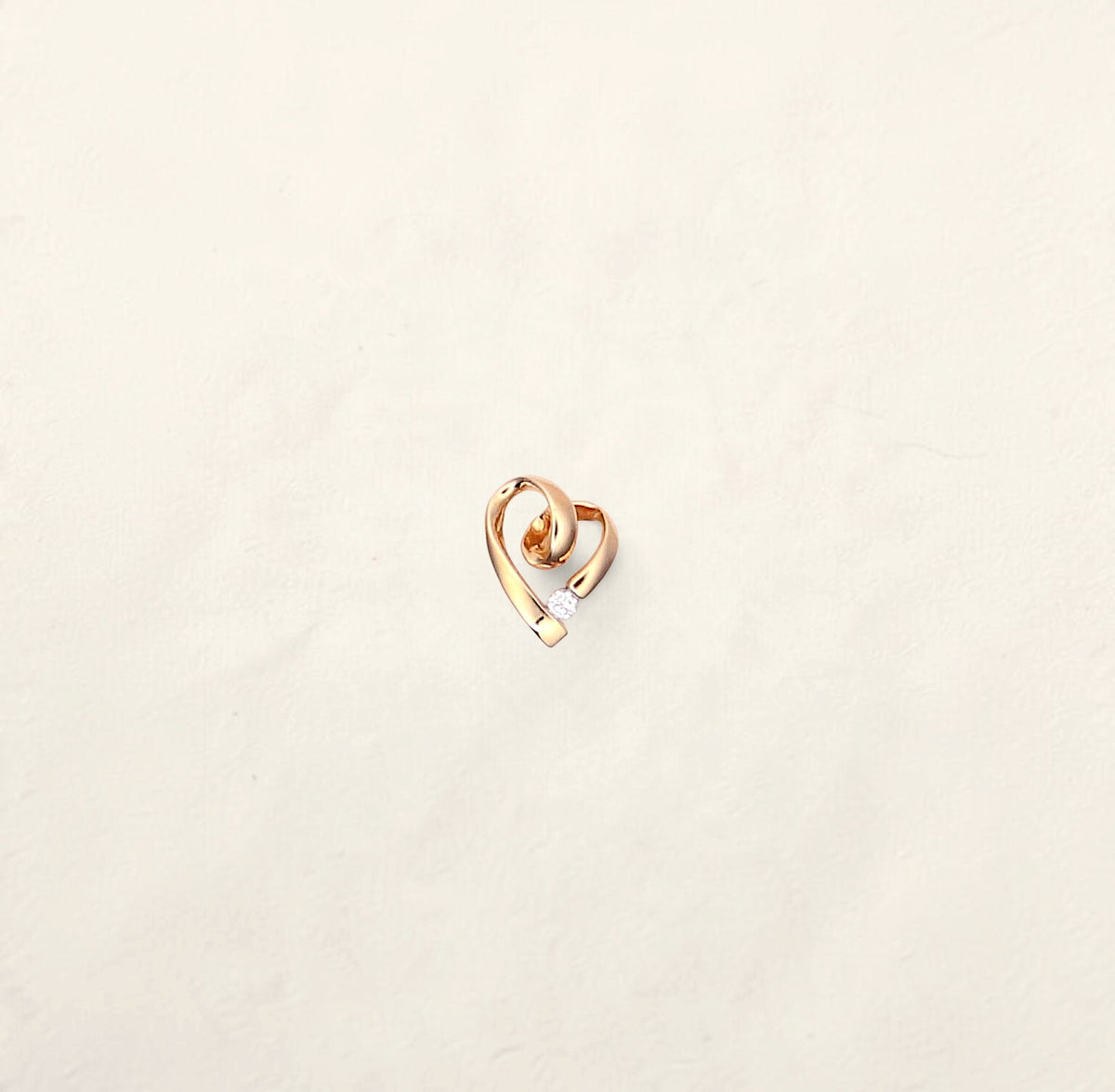 14K Yellow Gold Diamond Heart Pendant