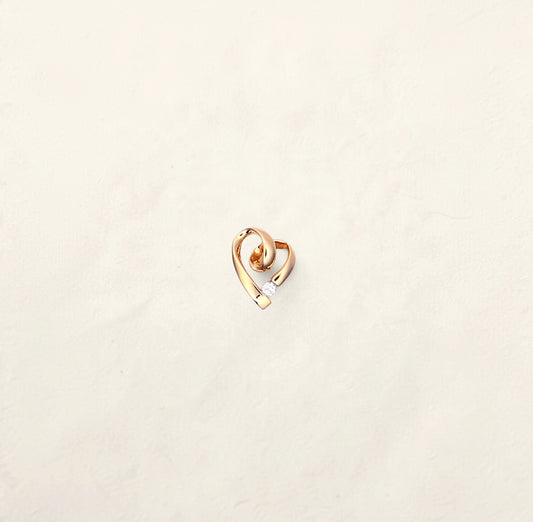 14K Yellow Gold Diamond Heart Pendant