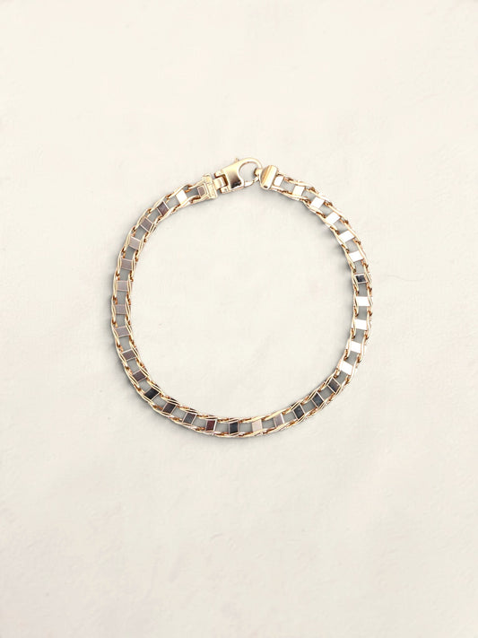10K Two-Tone Railroad Link Bracelet