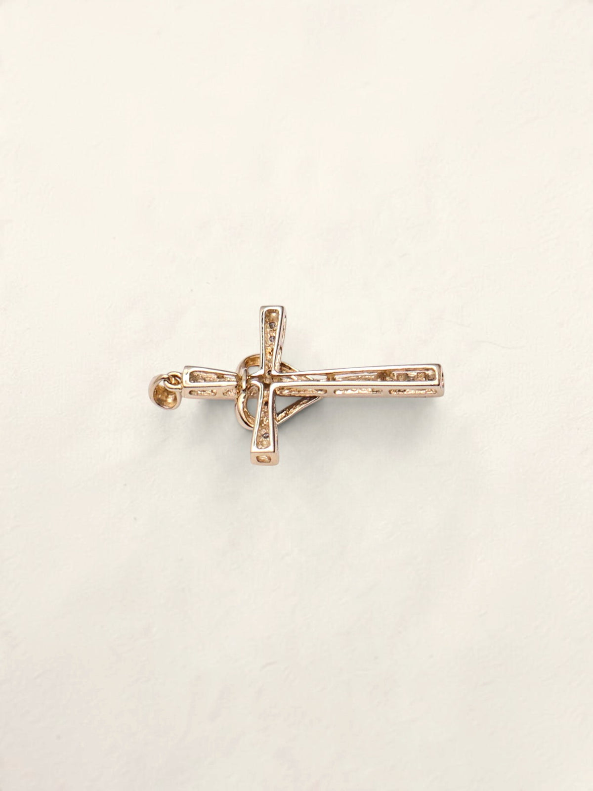 10k Diamond Heart Cross