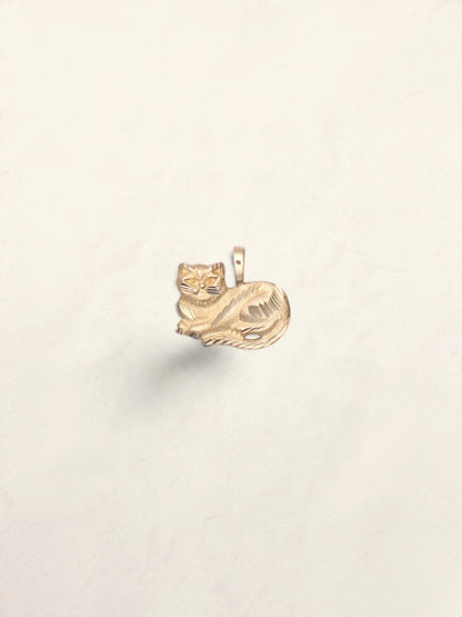 14K Cat Pendant