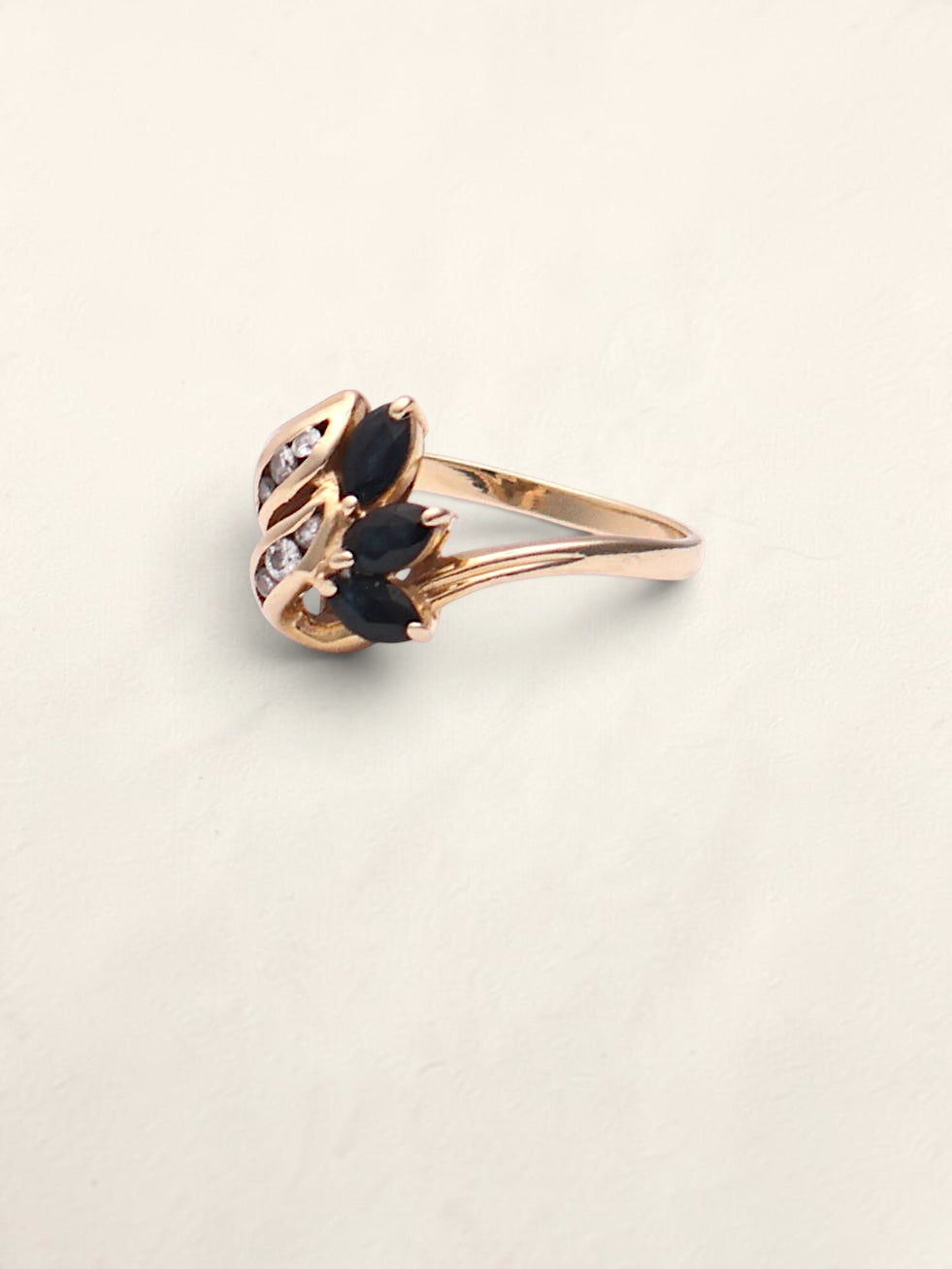 14k Diamond Onyx Ring