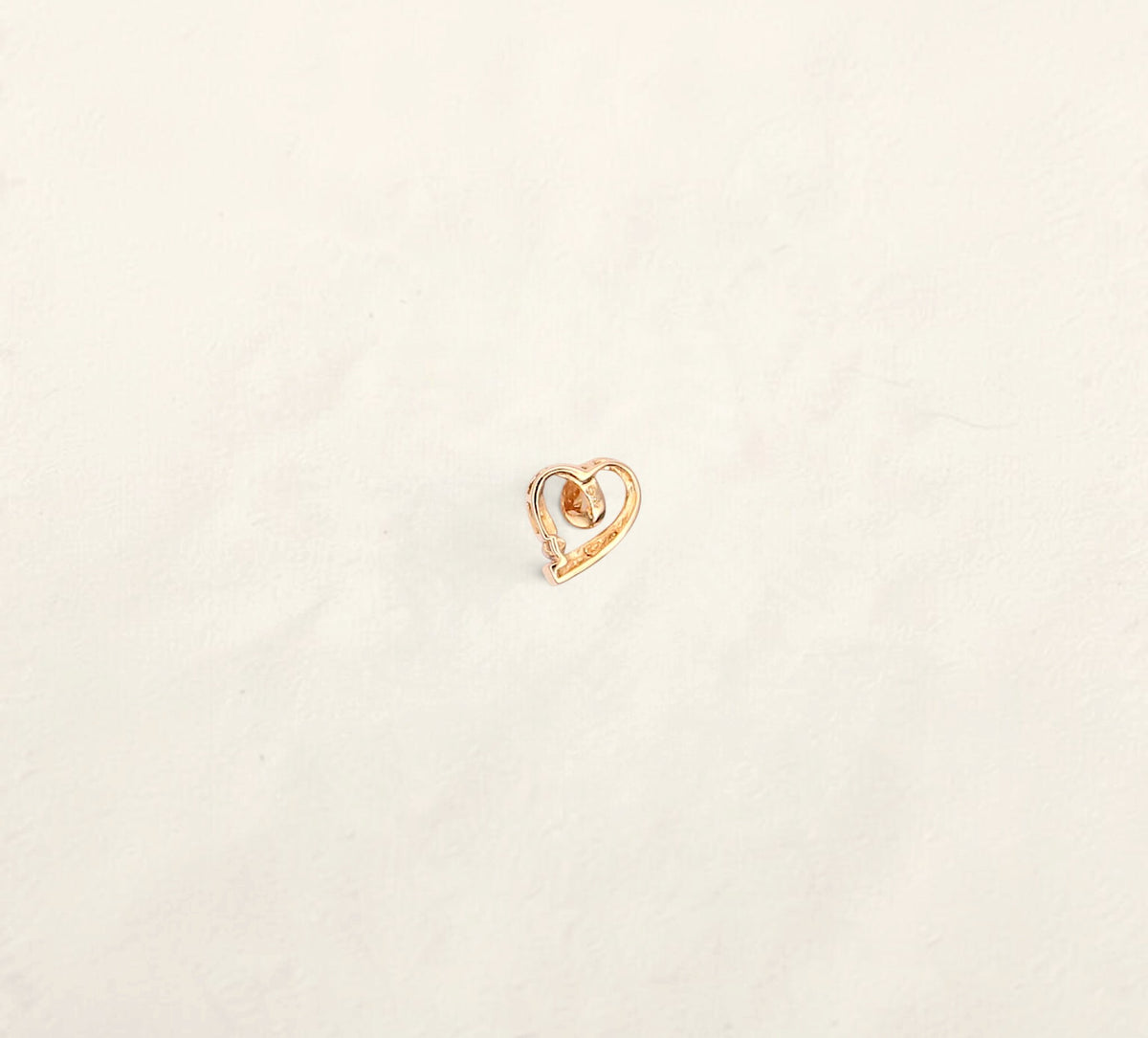 14K Yellow Gold Diamond Heart Pendant