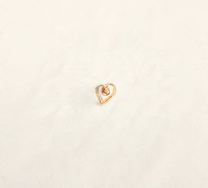 14K Yellow Gold Diamond Heart Pendant