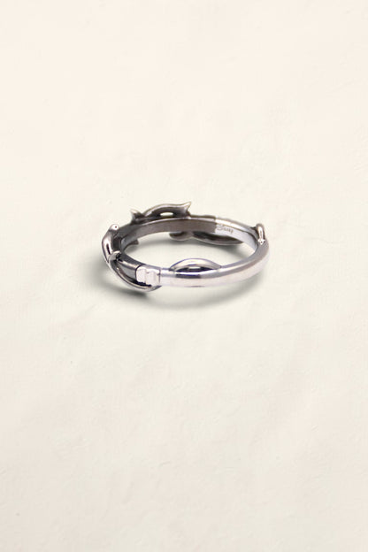 14K Black and White Gold Diamond Wedding Band