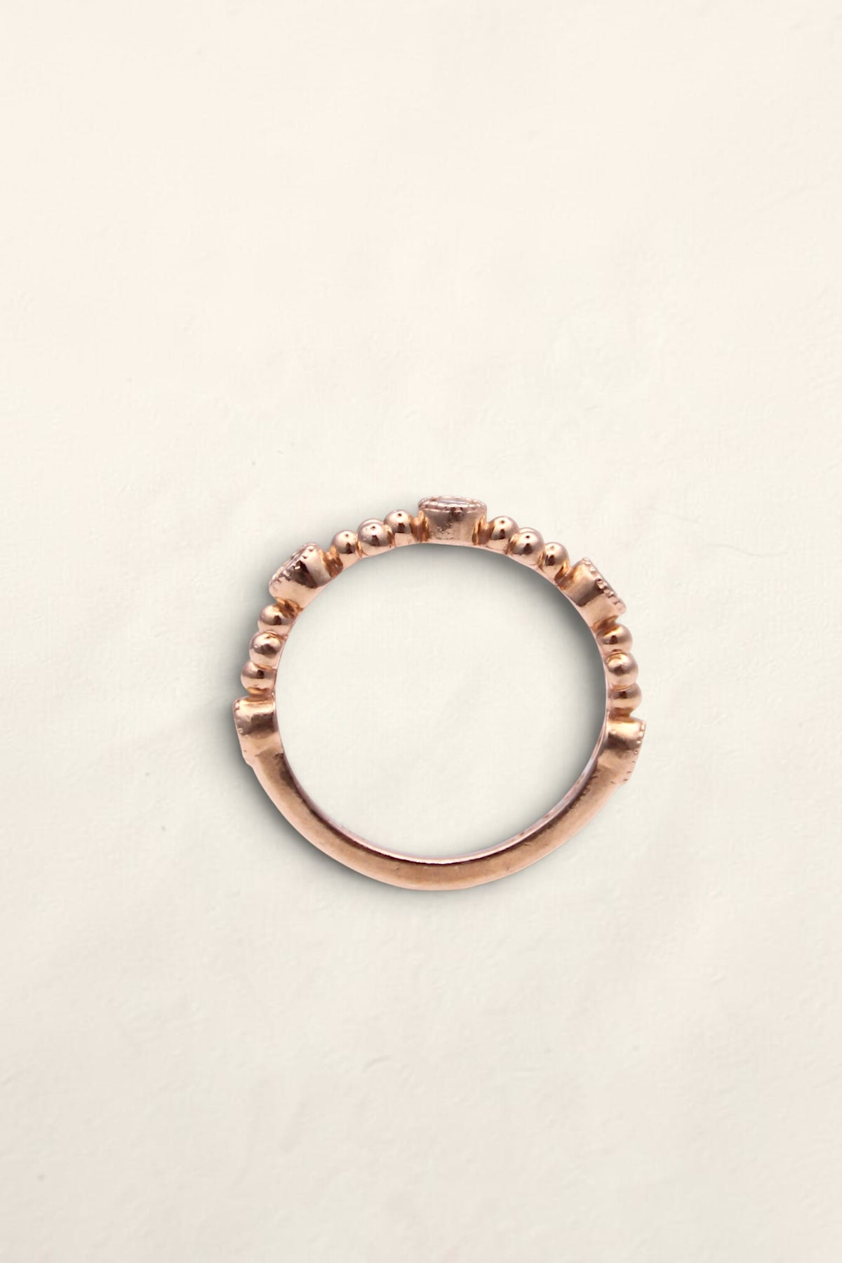 14K Rose Gold Ring with Diamonds