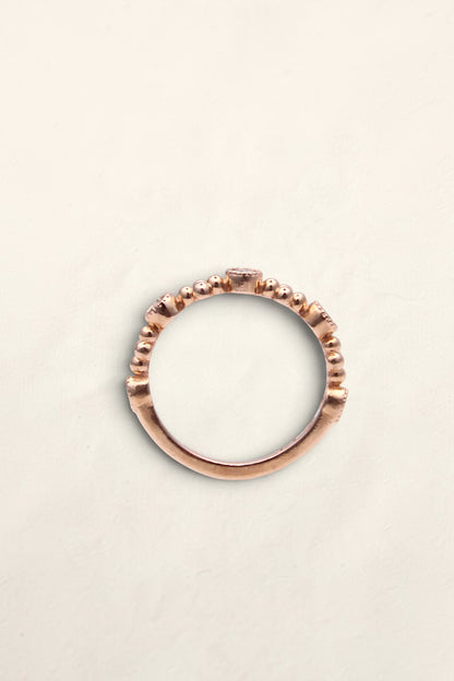 14K Rose Gold Ring with Diamonds