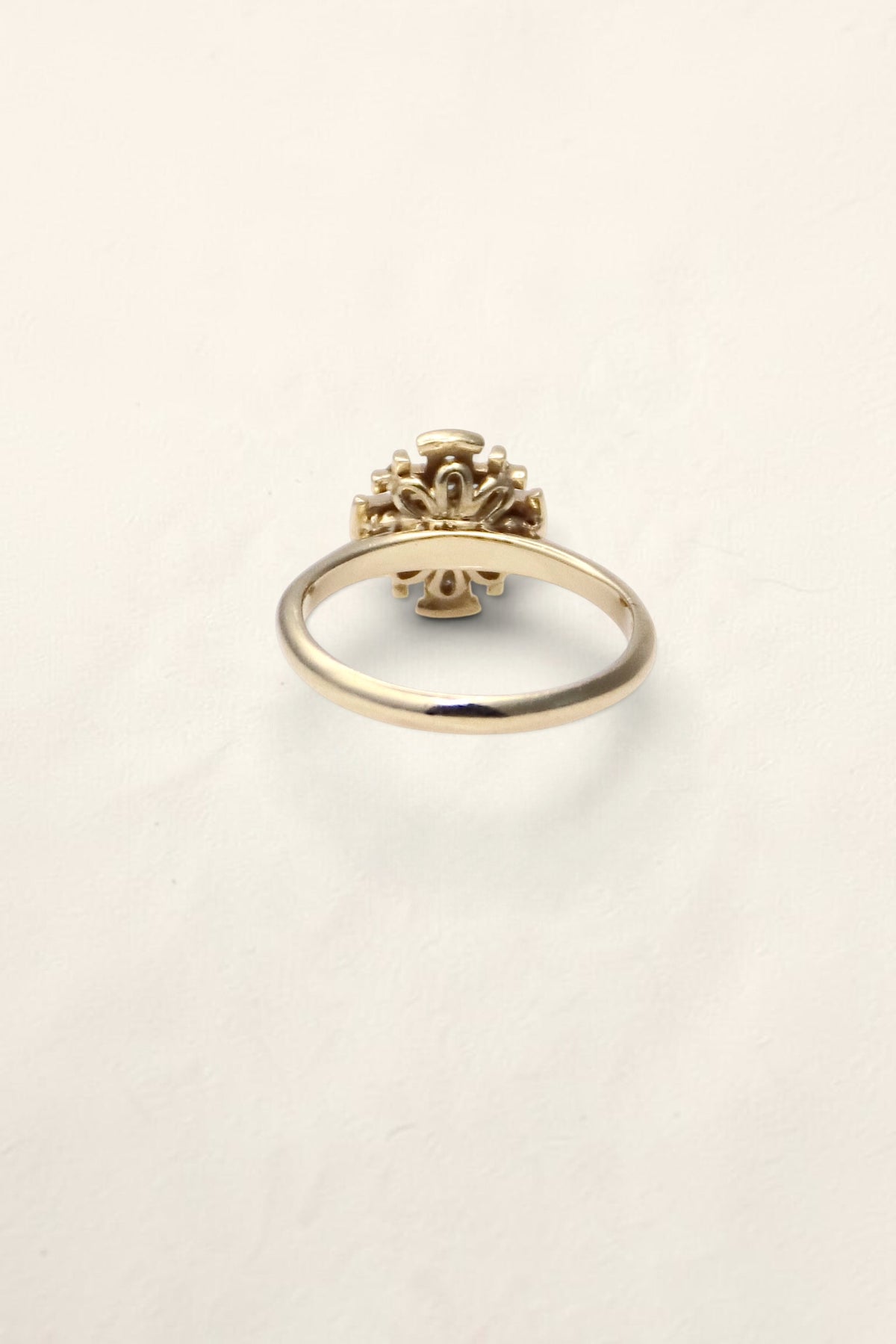 14K Yellow Gold Diamond Cross Ring