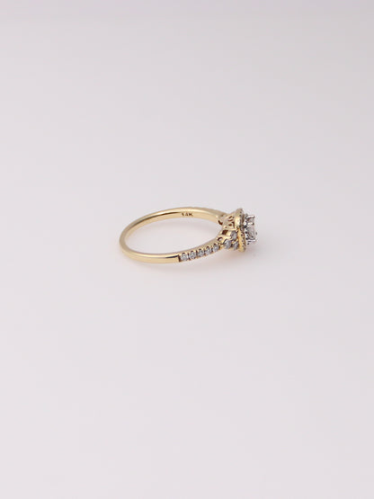 14K Yellow Gold Leo First Light Diamond Ring