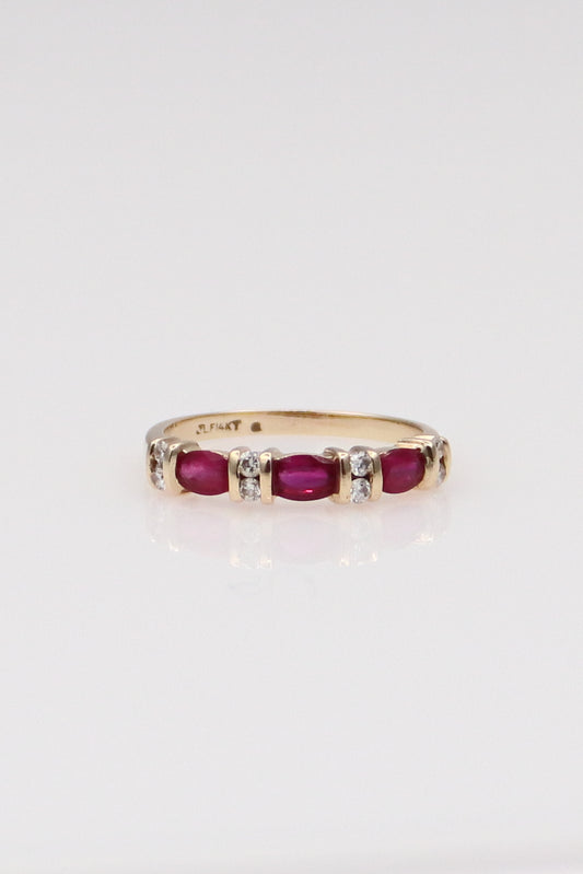 14K Yellow Gold Pink Ring