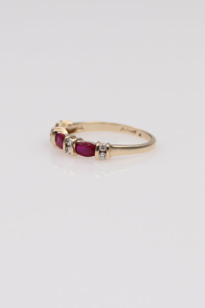 14K Yellow Gold Pink Ring