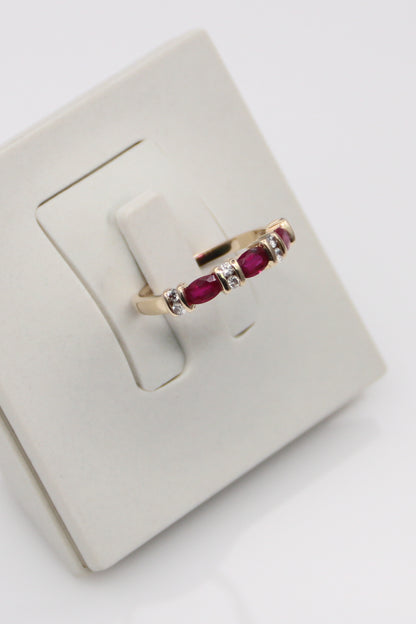 14K Yellow Gold Pink Ring