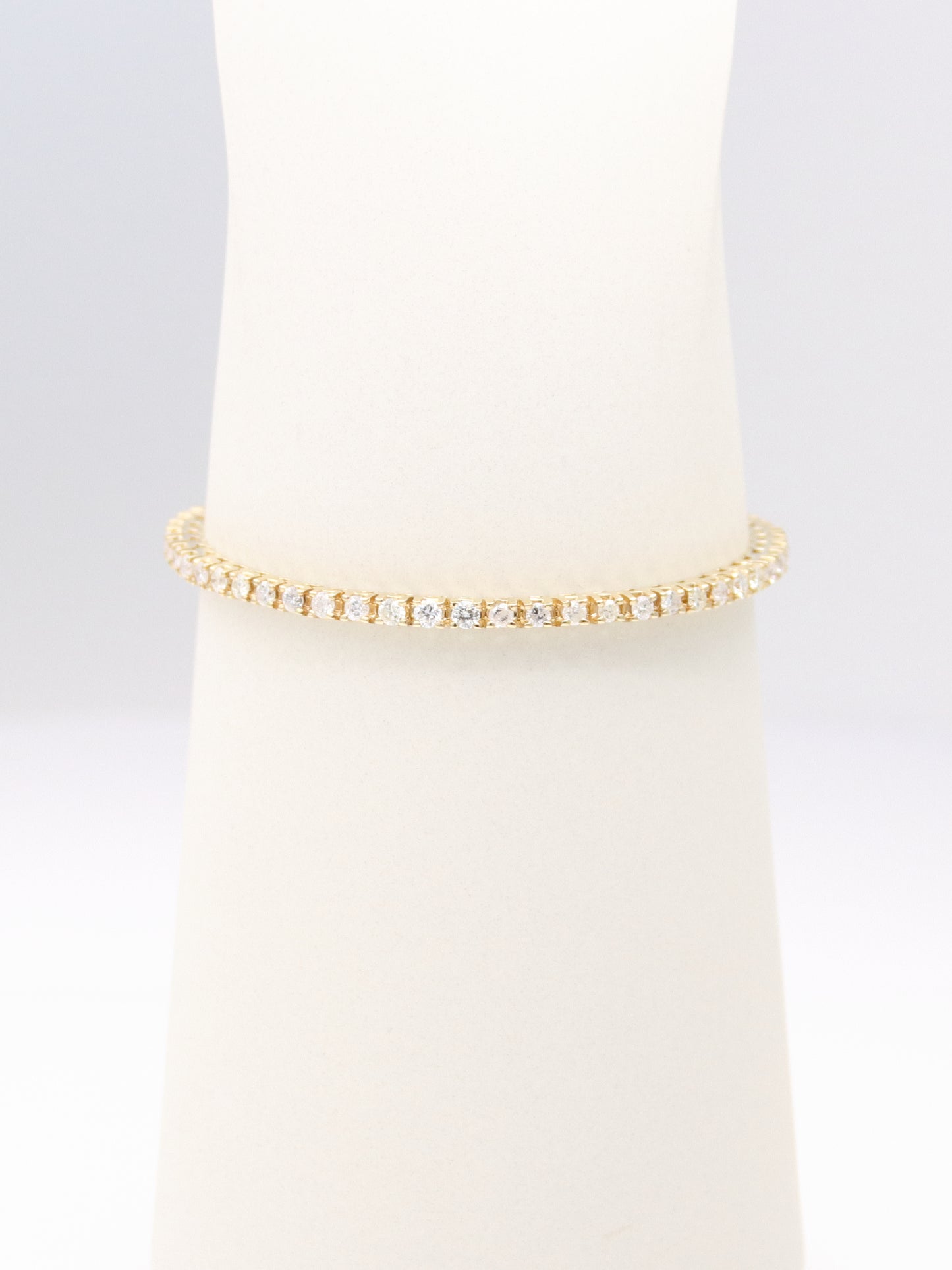 14K Yellow Gold Diamond Tennis Bracelet