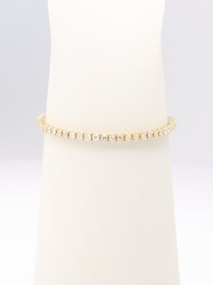 14K Yellow Gold Diamond Tennis Bracelet