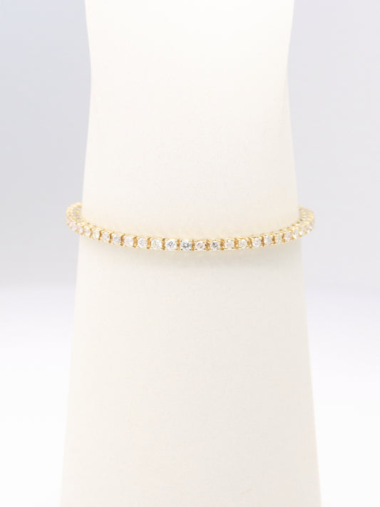 14K Yellow Gold Diamond Tennis Bracelet