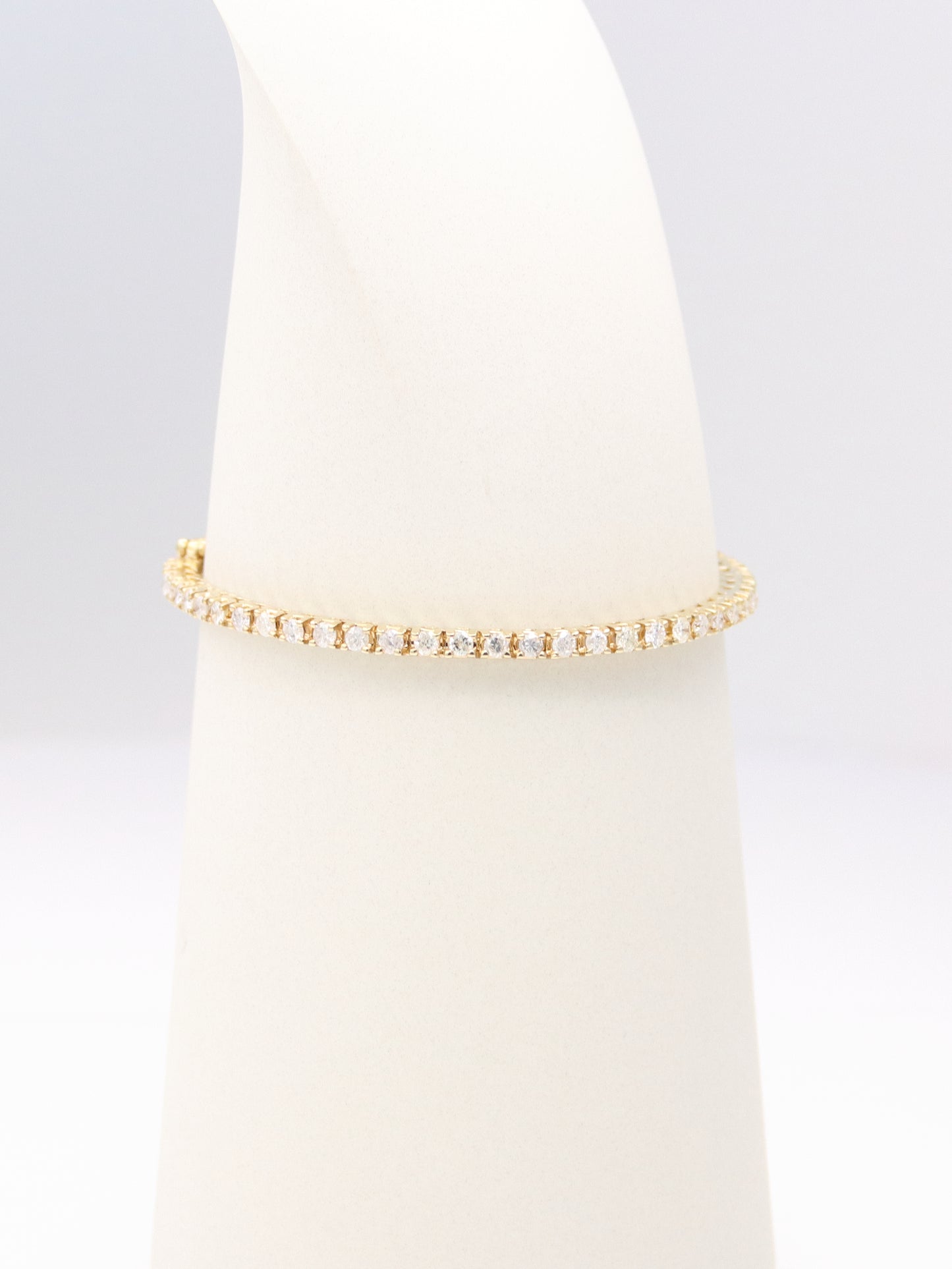 14K Yellow Gold Diamond Tennis Bracelet