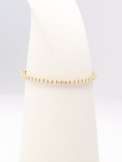 14K Yellow Gold Diamond Tennis Bracelet