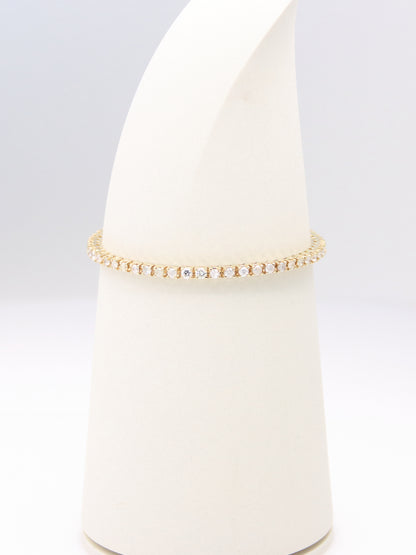 14K Yellow Gold Diamond Tennis Bracelet